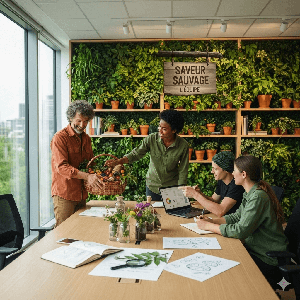 l'équipe de saveur sauvage au travail