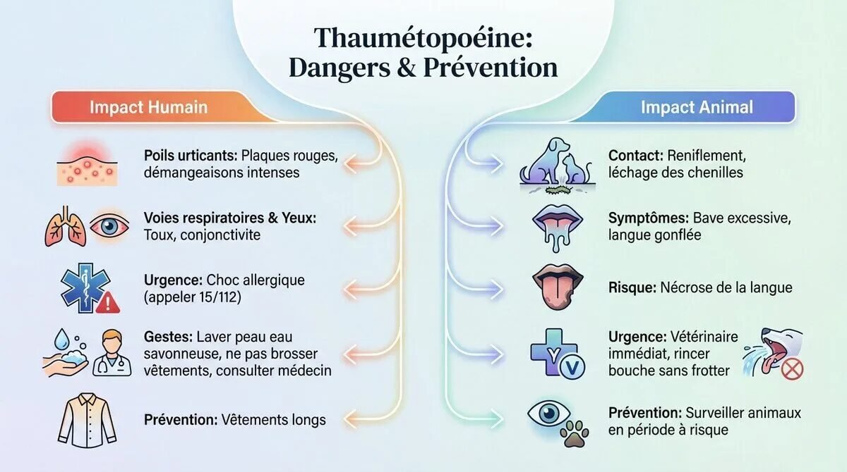 Dangers de la thaumétopoéine et prévention contre les chenilles processionnaires