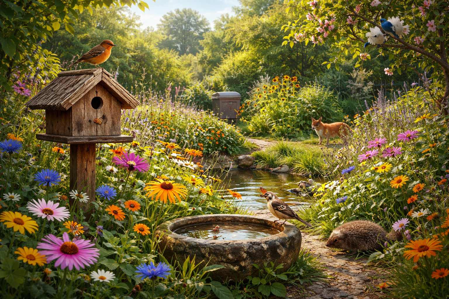 Jardin riche en biodiversite