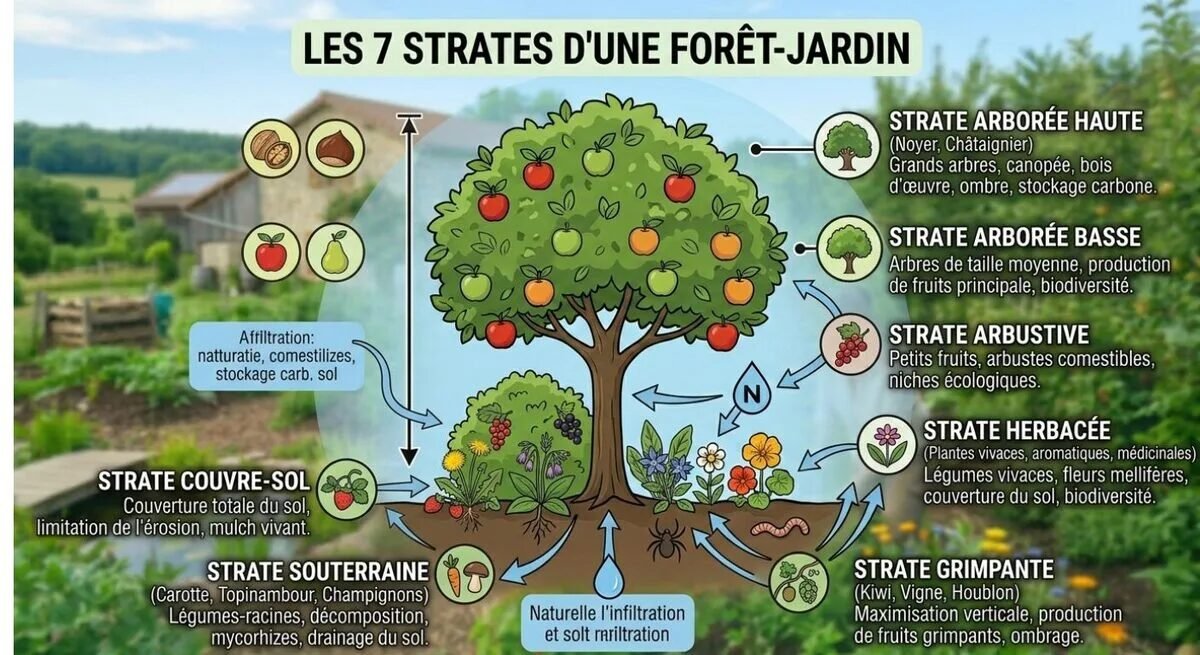Les 7 Strates d'une Forêt-Jardin