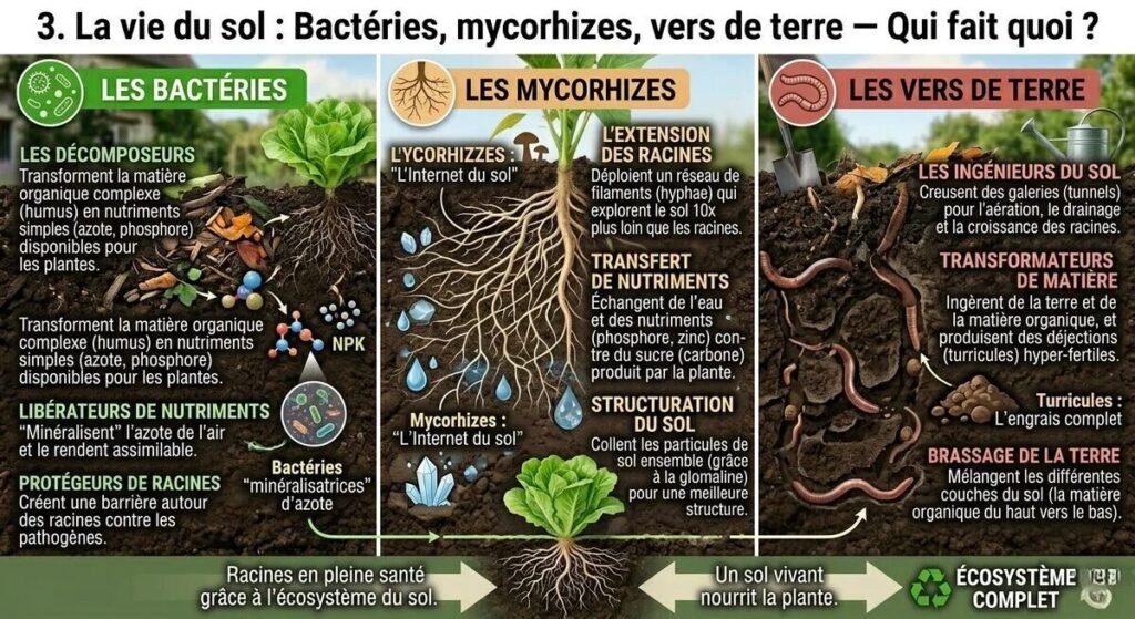 vers et champignons