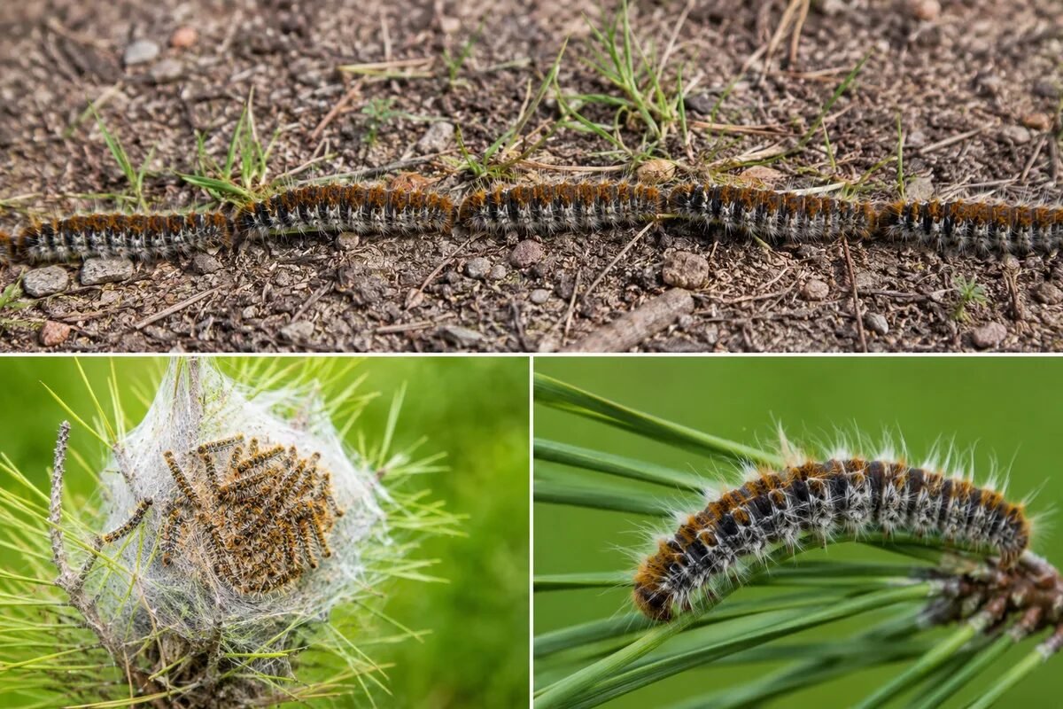 Chenilles processionnaires en pleine activité