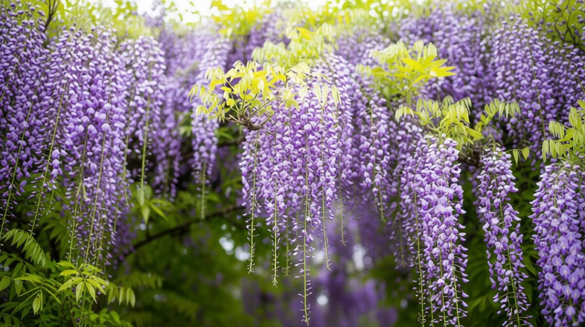 La glycine (Wisteria) : une cascade de grappes mellifères 🌸