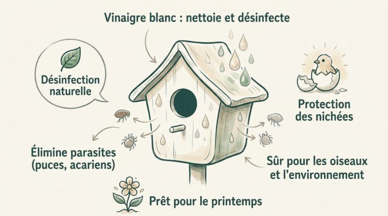 nettoyer nichoir oiseaux vinaigre blanc