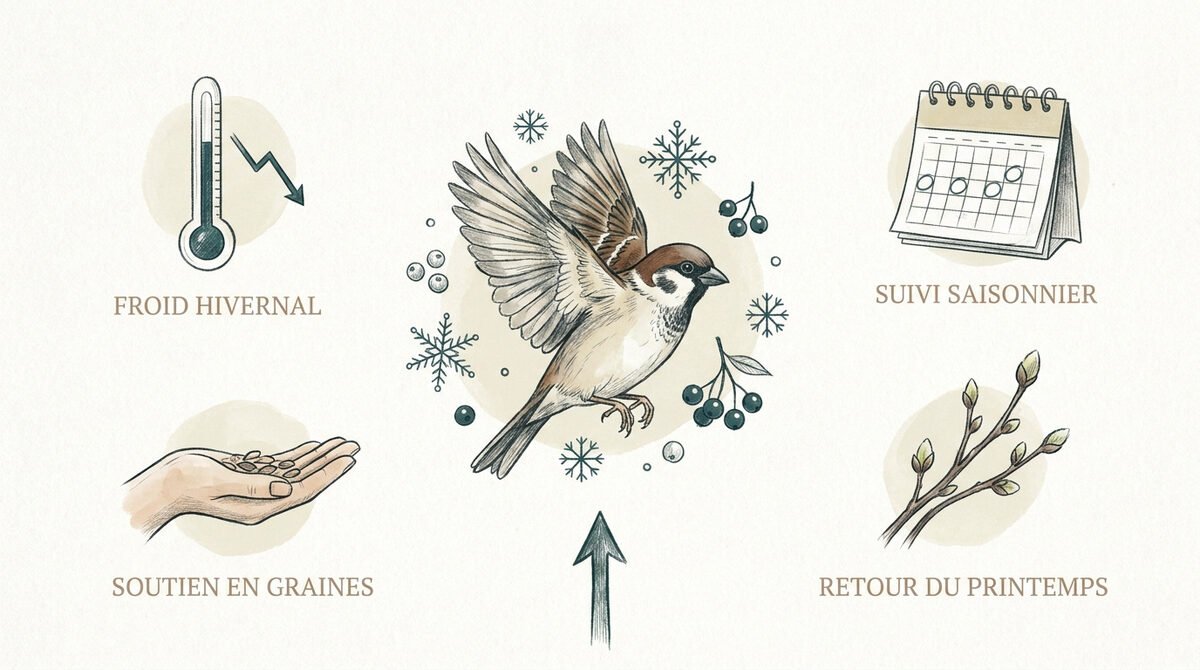 Illustration du cycle de vie d'un oiseau