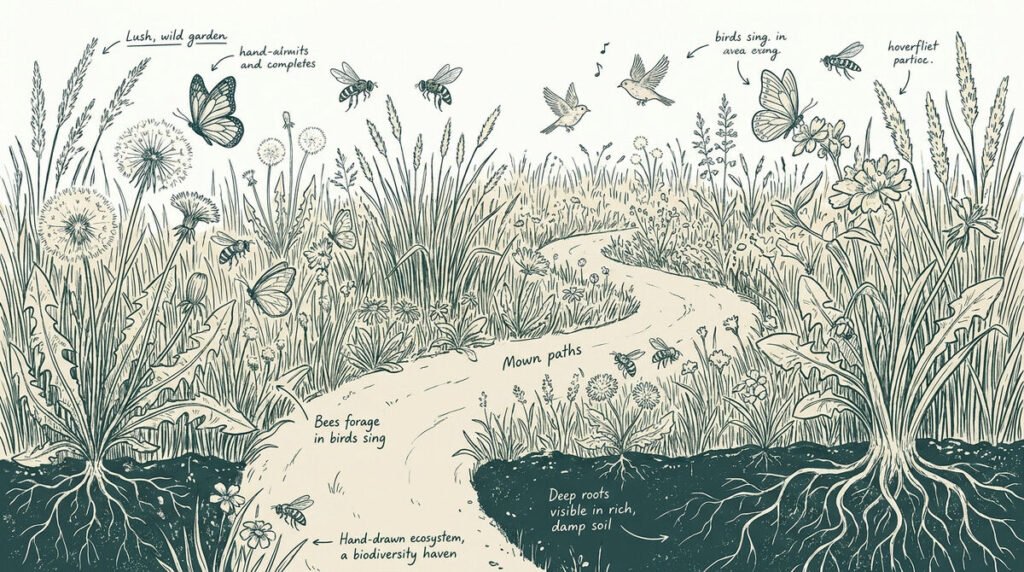 Réussir son jardin sans tonte totale pour la biodiversité
