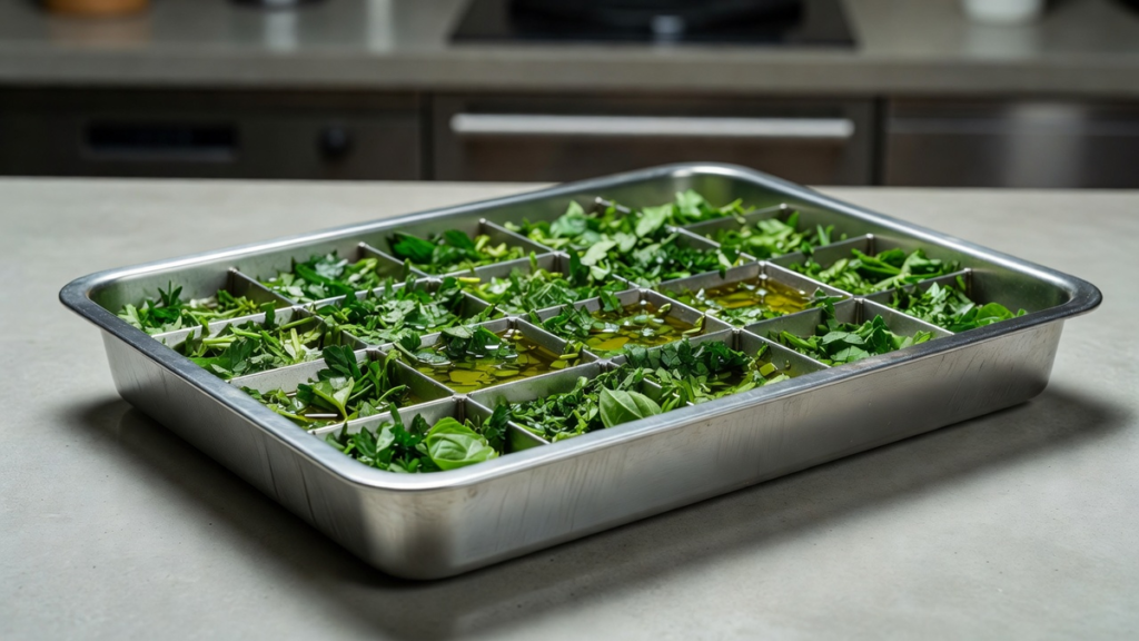 Aromates préparés en portions pour le séchage ou la congélation